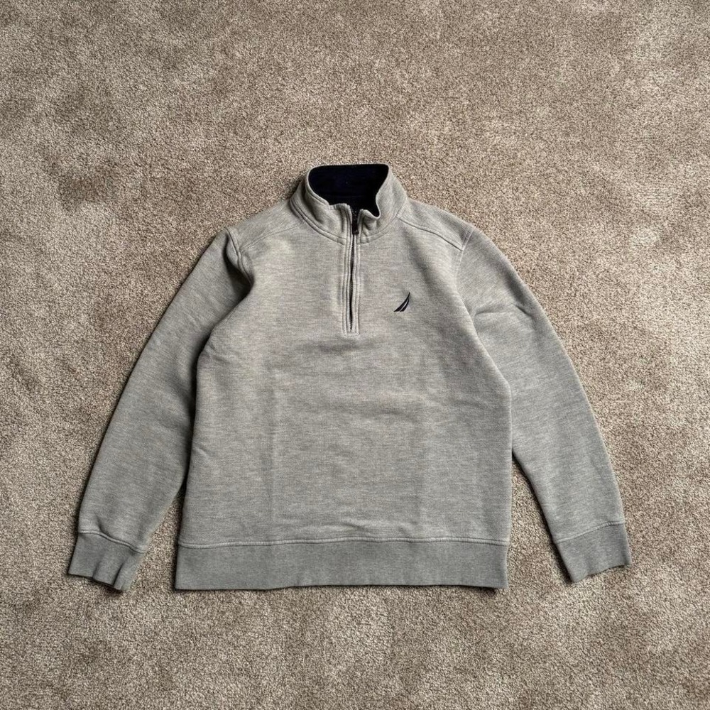 NAUTICA HEATHER GREY QUARTER ZIP